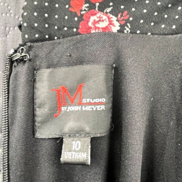 JM Studio By John Meyer Floral Small Dot Sheer Bell Sleeve Dress SZ 10:Pre-Owned - Picture 6 of 10